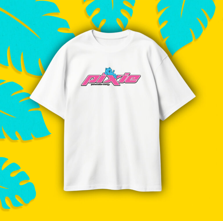 T-shirt "Pomeranian Energy" Oversize - Biały